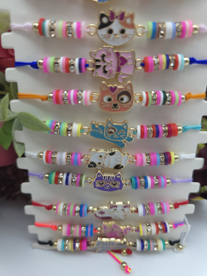 Preview: Kätzchen Armbänder bunt